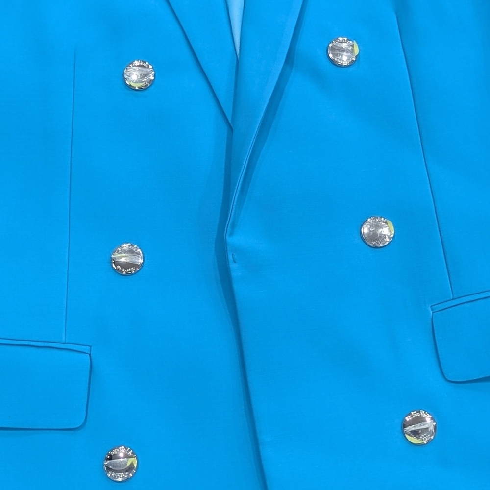 $2590 Mens BURBERRY Wool Tailored Jacket Blazer Bright Opal Blue 54 US 44 - Picture 3 of 10